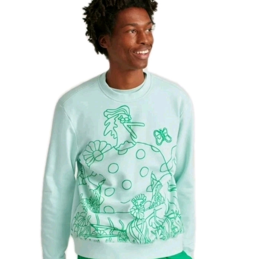 Bonobos Fielder Mens Graphic French Terry Crewneck Sweatshirt Mens Size Medium